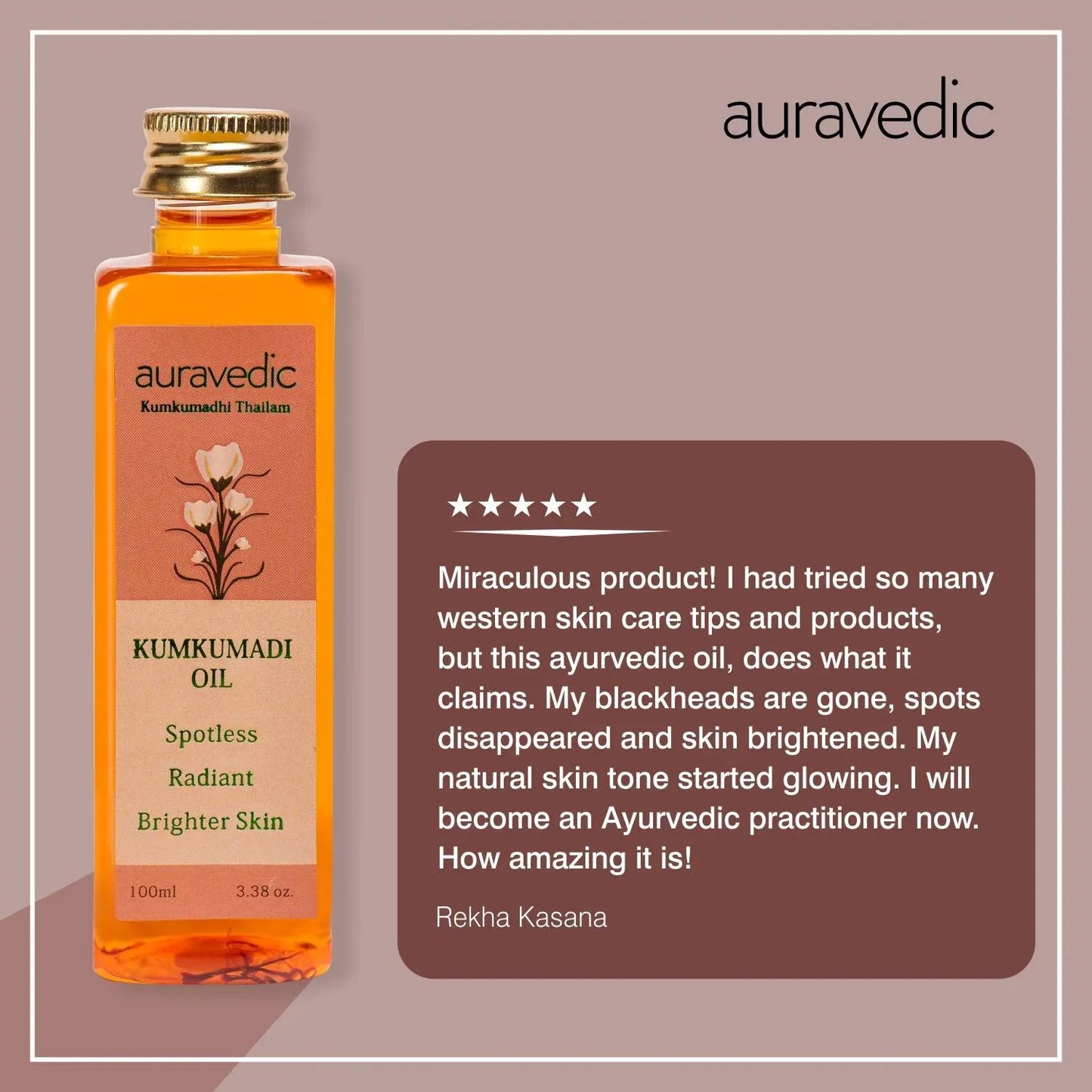 Auravedic Kumkumadi Oil, 100 Ml - Orgoshops
