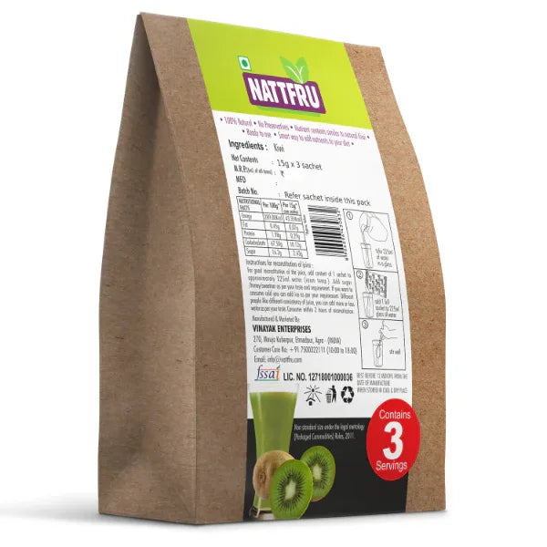 Nattfru : Kiwi Fruit Juice | Sugar Free | Immunity Booster | Vitamin C 100% Fruit - Orgoshops