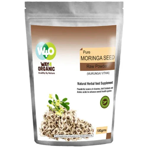 Way 4 Organic Pure Moringa Seed Raw Powder - 100gm - Orgoshops