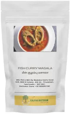 Kalpavirutcham Fish Curry Masala | South Indian Style Meen Kuzhambu Masala | Spicy Blend for Traditional Fish Gravy - 100g - Orgoshops