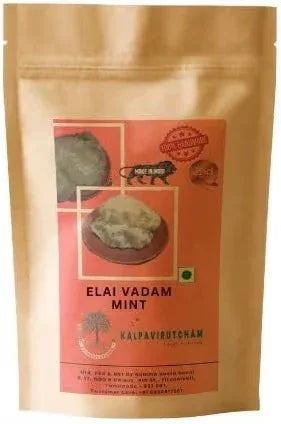 Kalpavirutcham Elai Vadam Mint Flavor Handmade Rice Appalam - 500Gram, Mint - Orgoshops