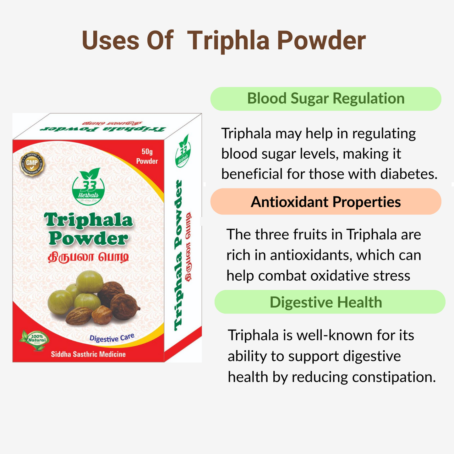 33 Herbals Triphla Powder - 50 g ( Pack of 2)