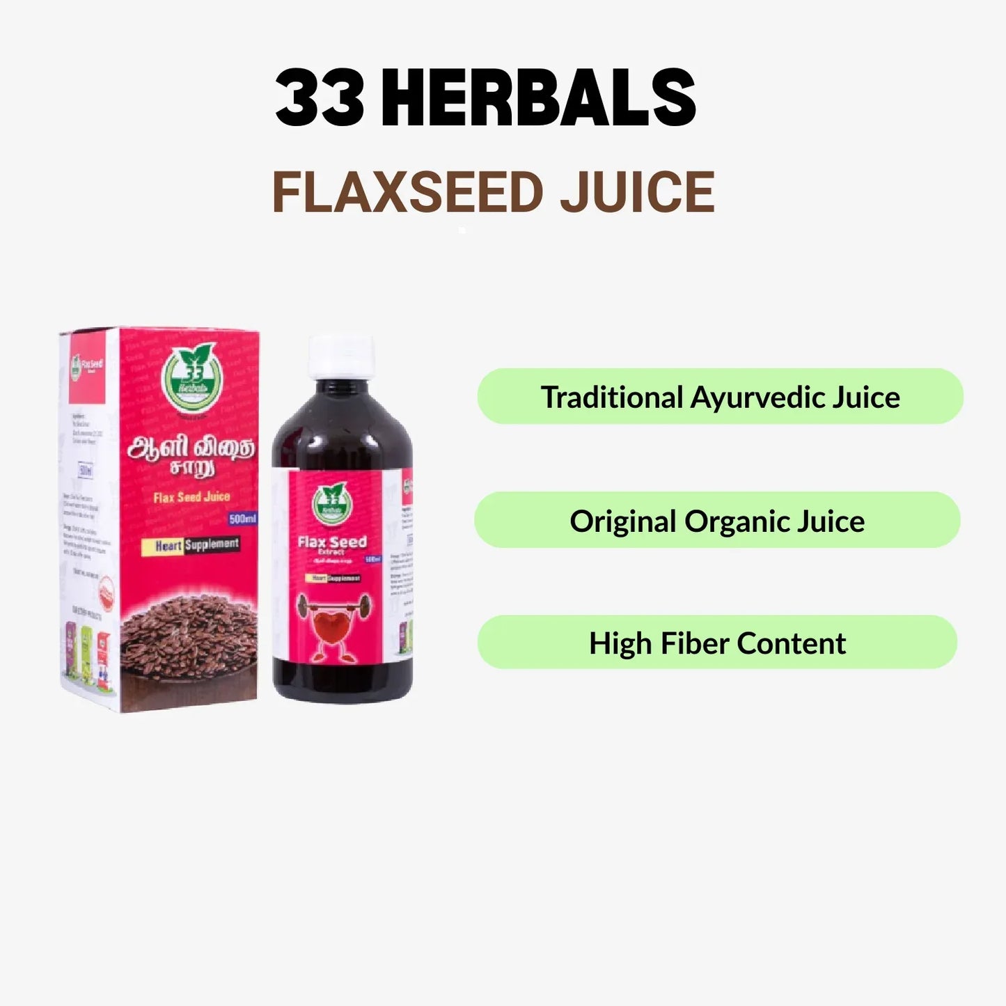 33 Herbals Flaxseed Juice ( Aalivithai ) - 500 ml - Orgoshops