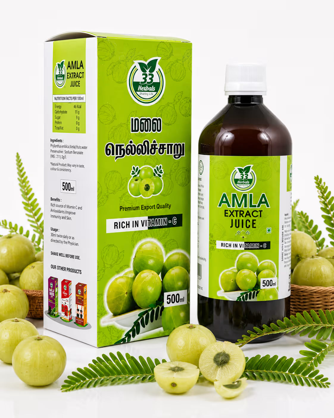 33 Herbals Wild Amla Juice( Nelli Charu) - 500 ml