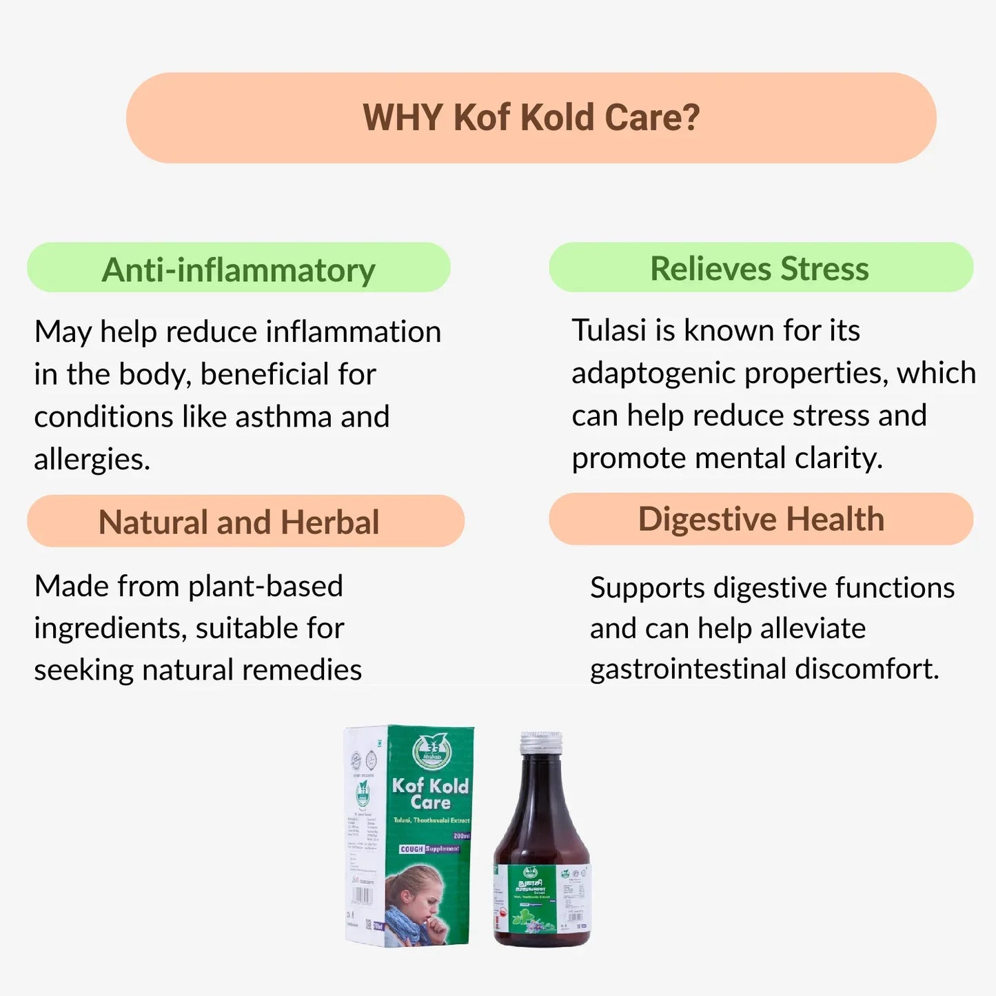 33 Herbals K of Kold Care (Tulasi Thuthuvalai)- 200 ml - Orgoshops