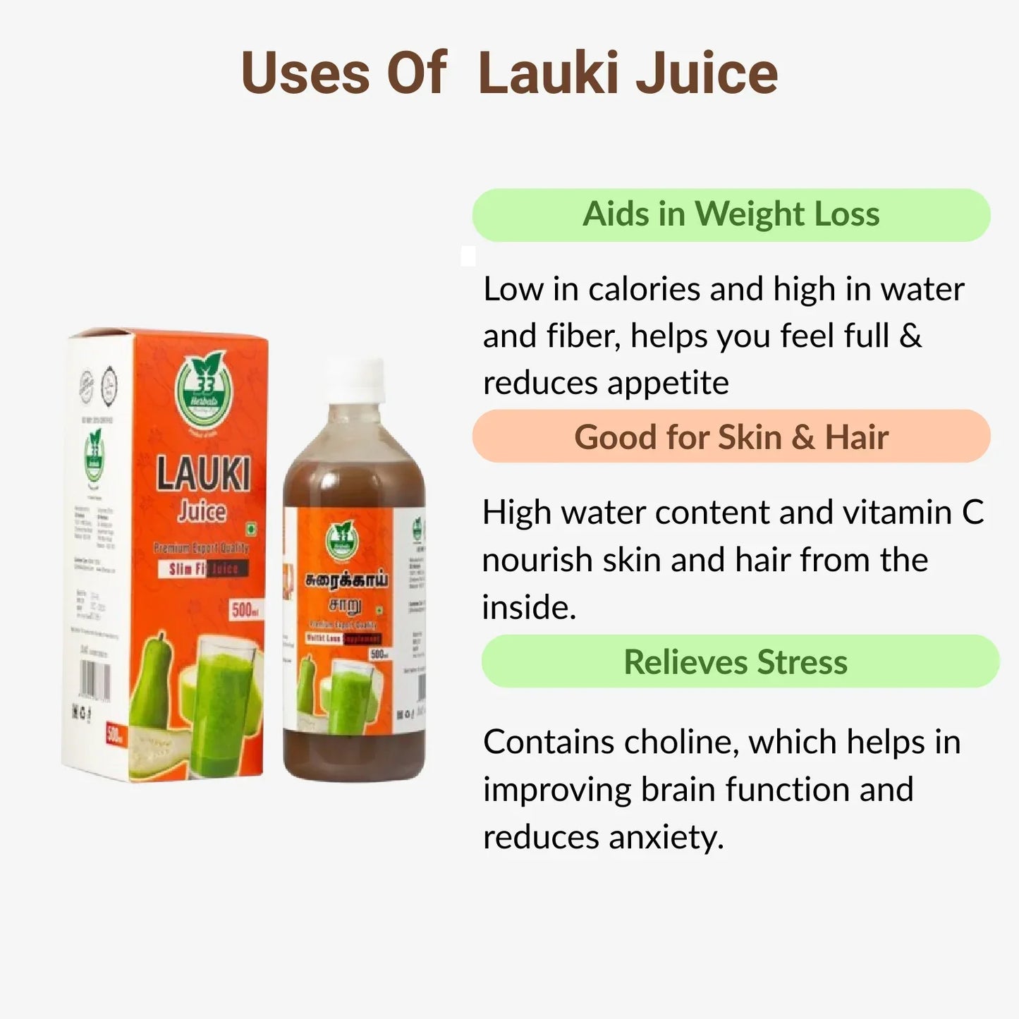 33 Herbals Lauki Juice( Surakkai Charu) - 500 ml - Orgoshops
