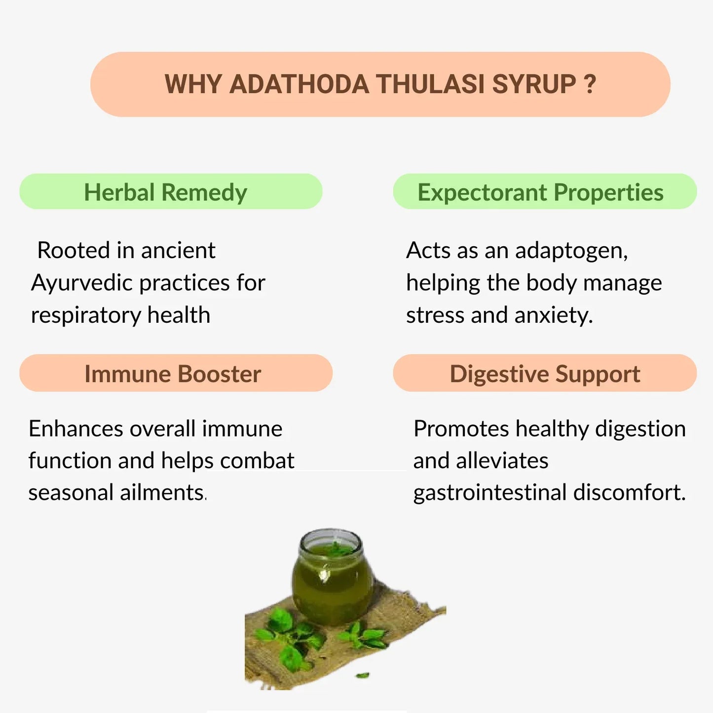 33 Herbals Adathoda Thulasi Syrup - 500 g - Orgoshops