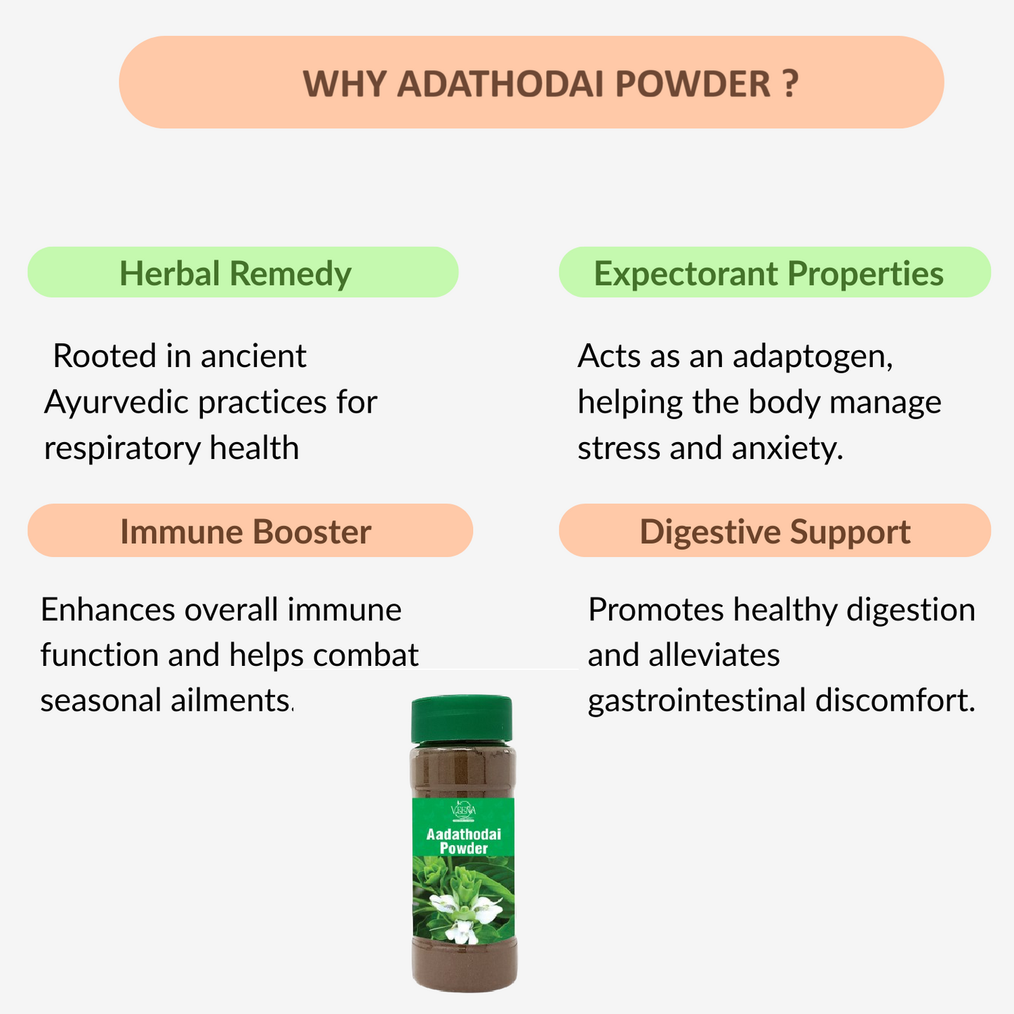 Veena Adathodai Powder - 60g ( Pack of 3 )