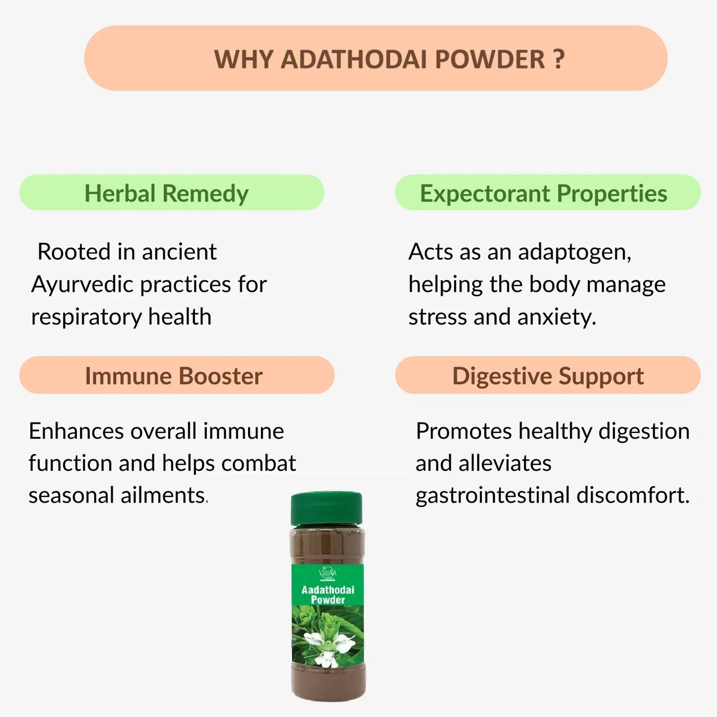 Veena Adathodai Powder - 60g ( Pack of 3 ) - Orgoshops