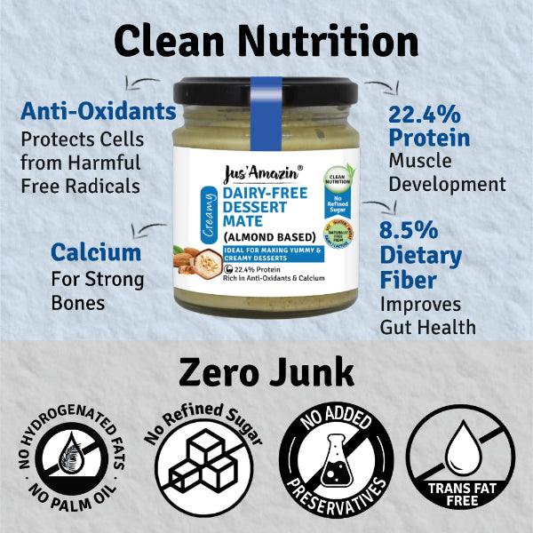Jus Amazin 100% Natural Dairy-Free Dessert Mate (Almond Based), 200g