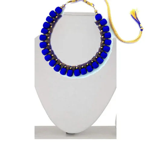 Silk Thread Fashion Necklace For Girls and Womens ( Navy Blue ) - Orgoshops