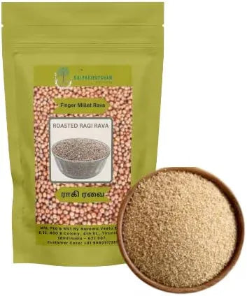 Kalpavirutcham Roasted Ragi Rava | Finger Millet Rava | 100% Natural & Stone Roasted - 250G - Orgoshops