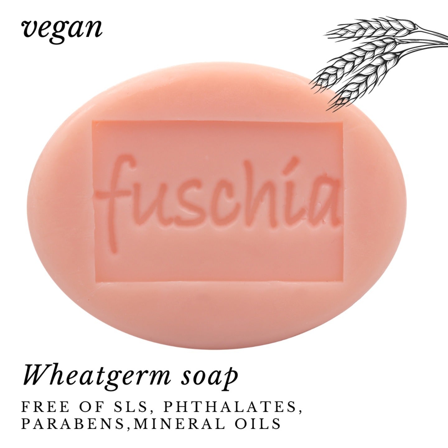 Fuschia - Wheatgerm Oil இயற்கை கையால் செய்யப்பட்ட மூலிகை சோப் - 100 கிராம்