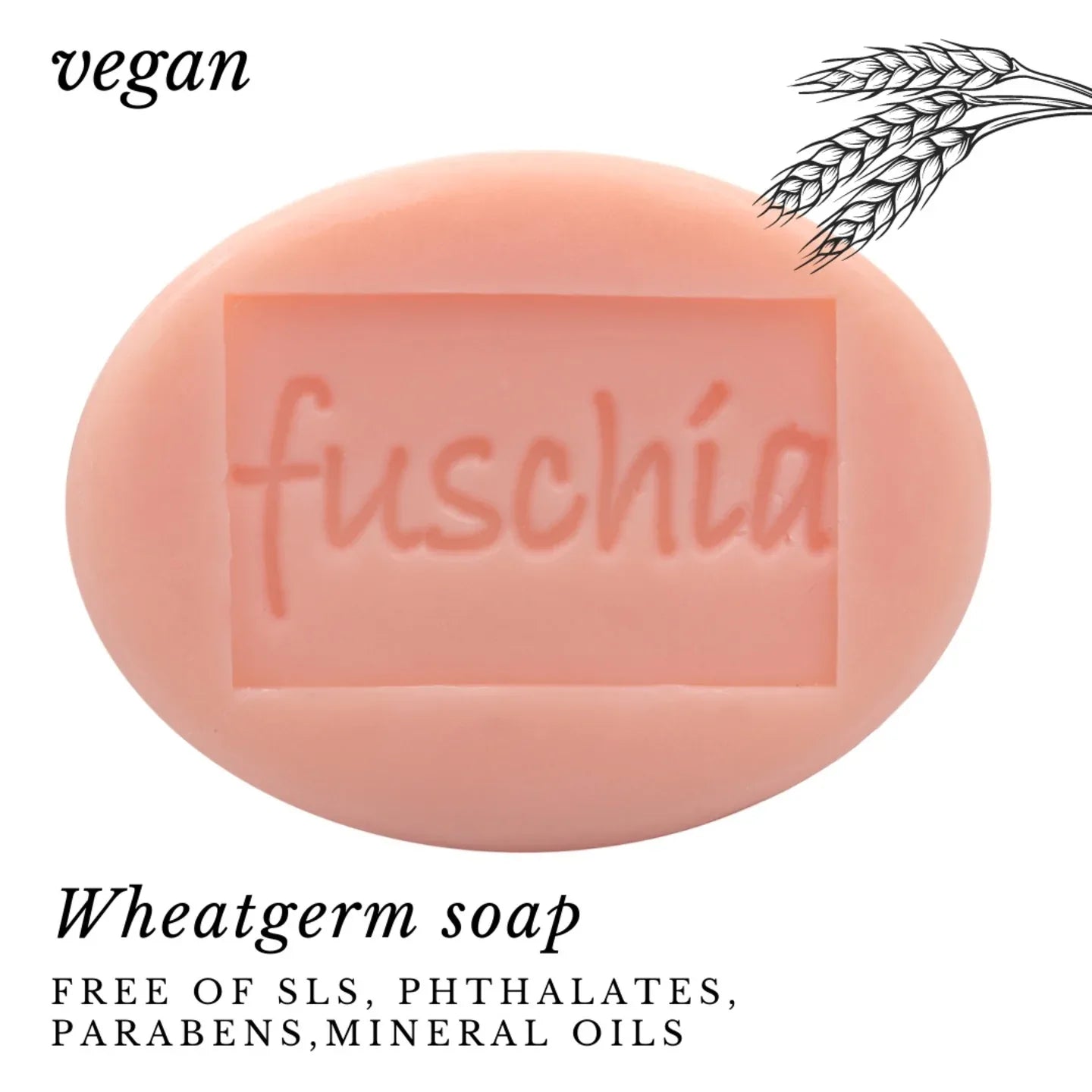 Fuschia - Wheatgerm Oil Natural Handmade Herbal Soap - 100g - Orgoshops