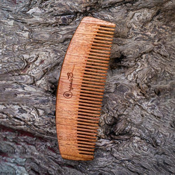Organic B Moon Shaped Natural Neem Comb For Detangling-300gm - Orgoshops