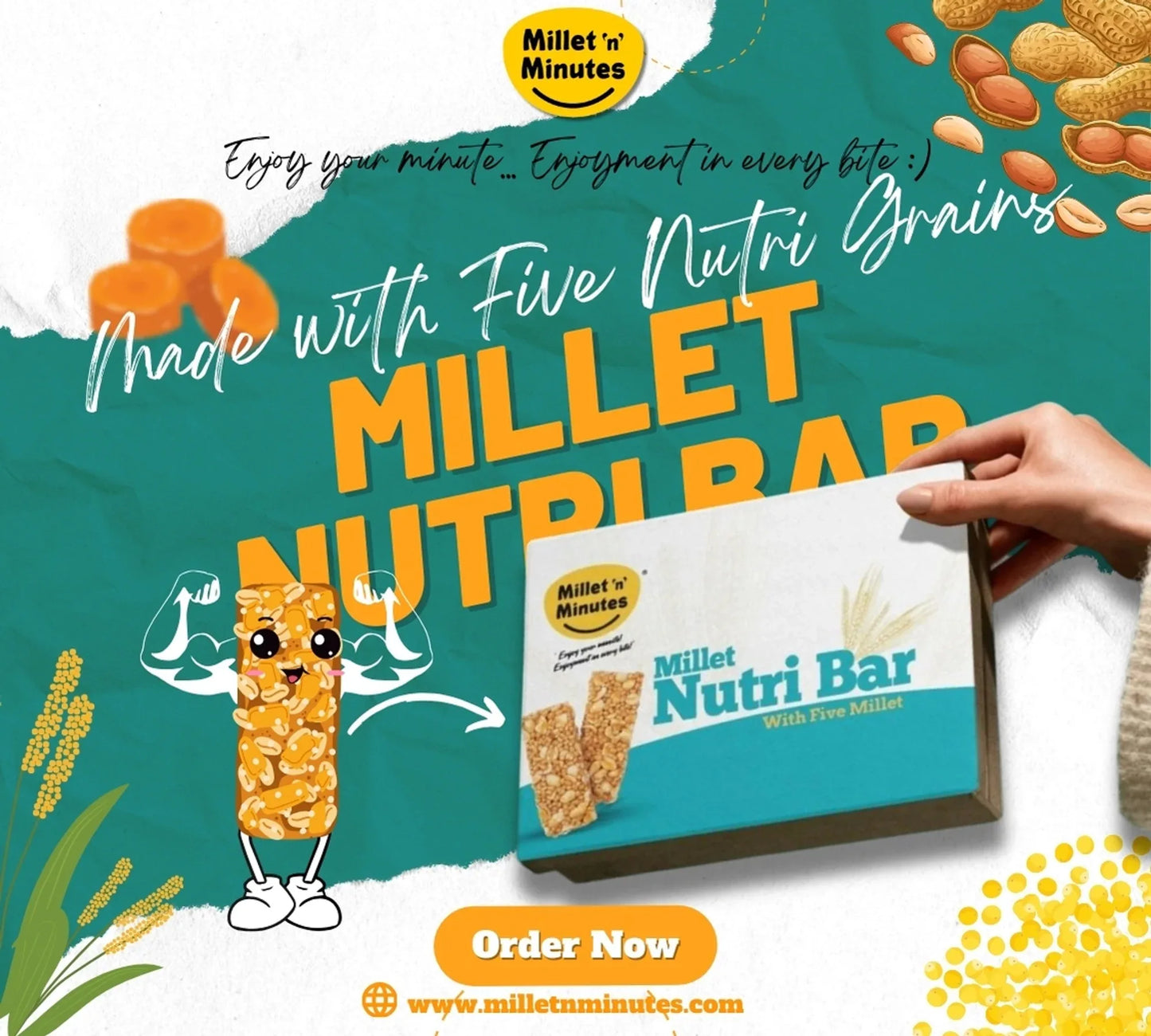 Millet 'n' Minutes Millet Nutri Bar - 200 g - Orgoshops