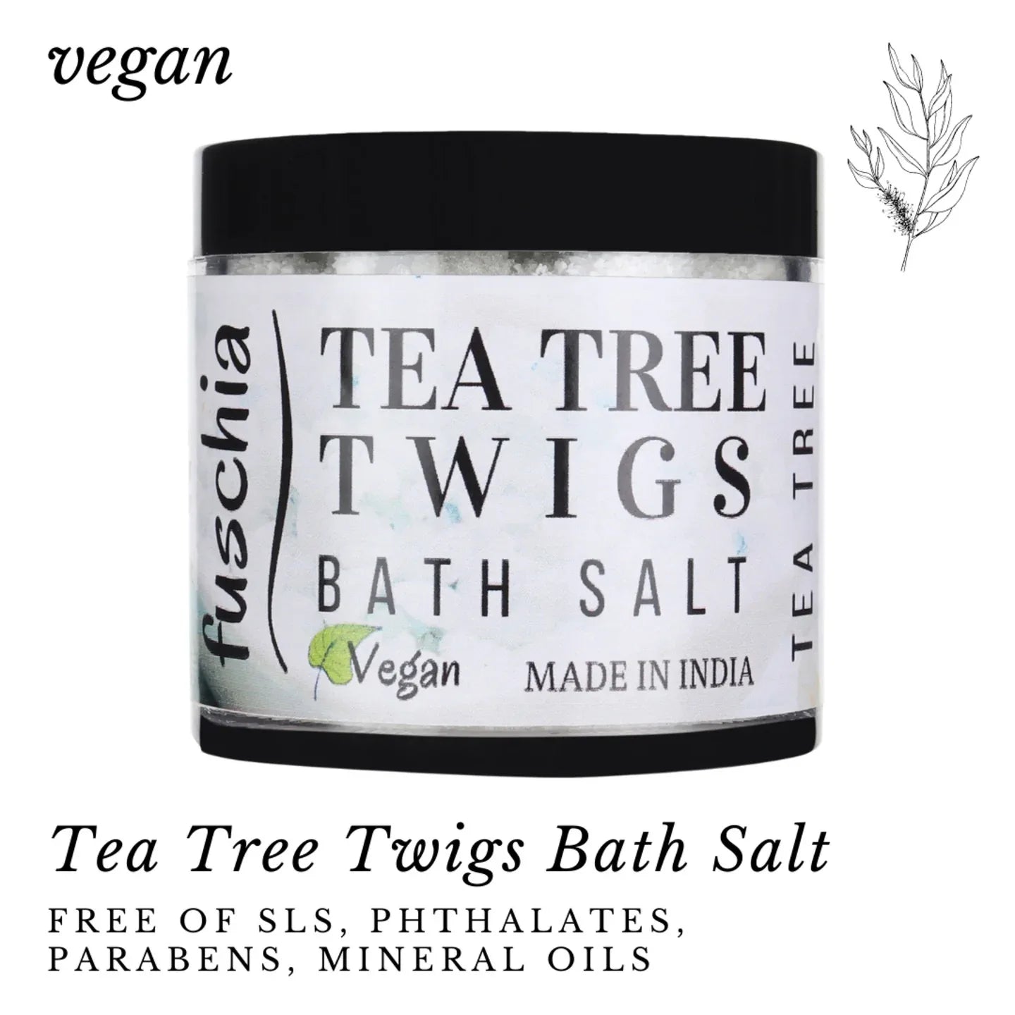 Fuschia Tea Tree Twigs Bath Salt - 100g - Orgoshops