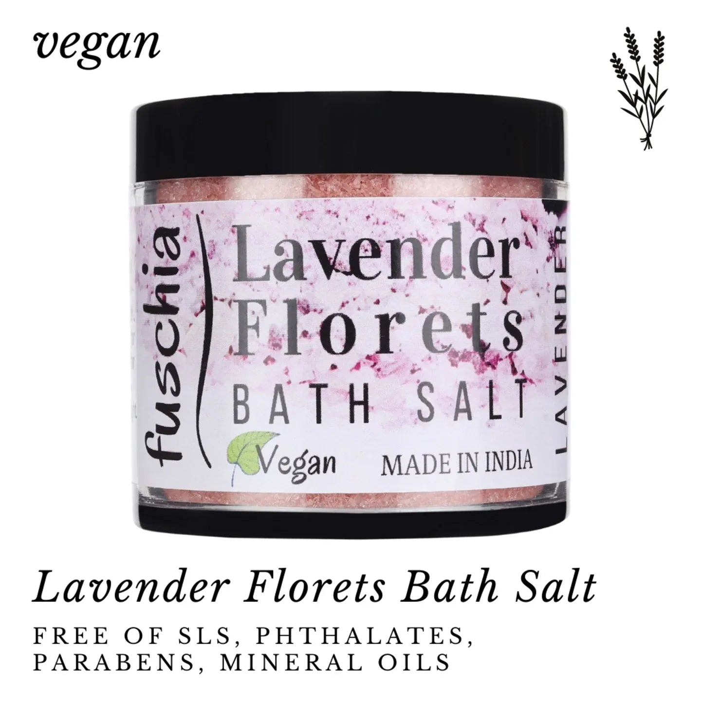 Fuschia Lavender Florets Bath Salt - 100g - Orgoshops