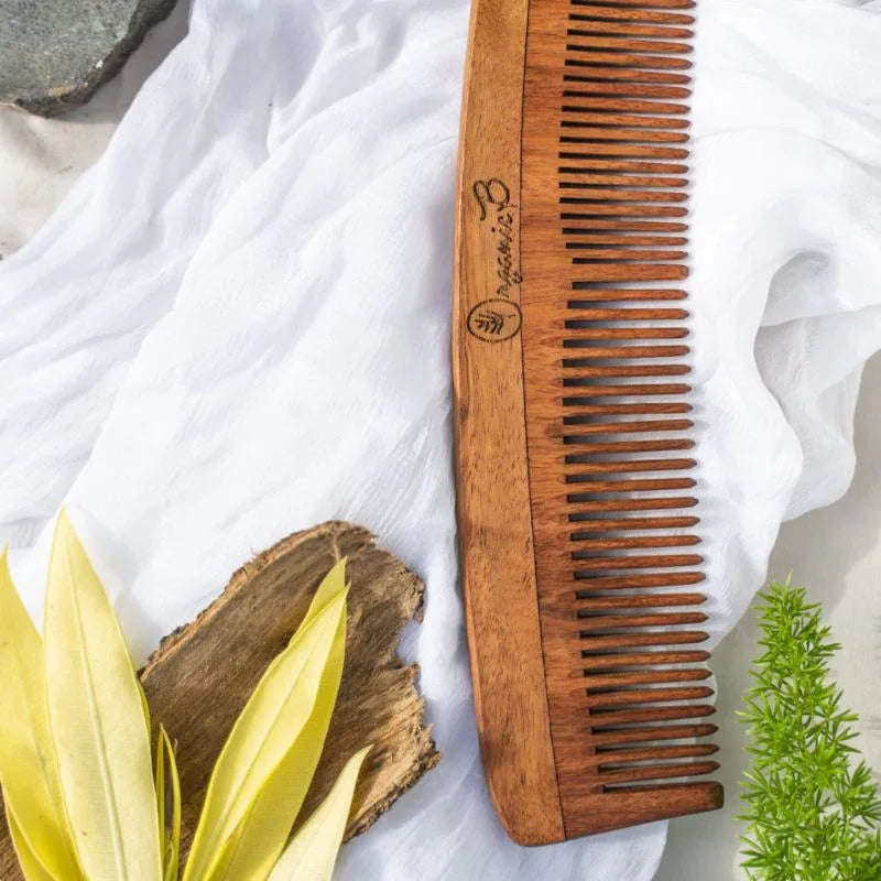 Organic B Handmade Neem Wood Comb-300gm - Orgoshops