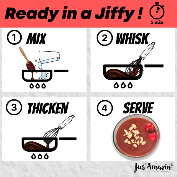 Jus Amazin 100% Natural 5-Minute Chocolate Mousse (200g) | Only 5 Ingredients - Orgoshops