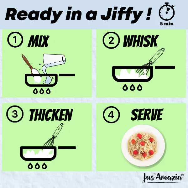 Jus Amazin 100% Natural 5-Minute Pasta Sauce - Creamy Alfredo (200g) - Orgoshops