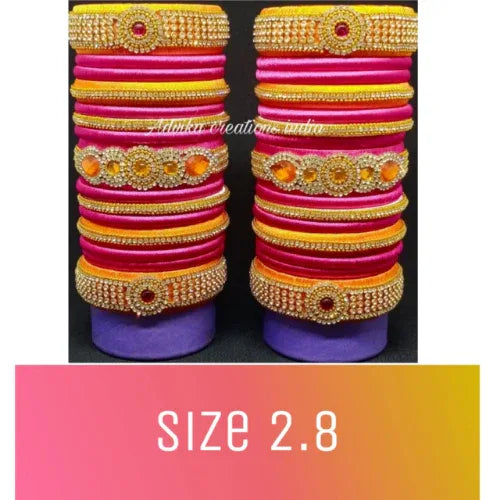 Pink Colour Bridal Bangle for Women (2.8 size ) - Orgoshops