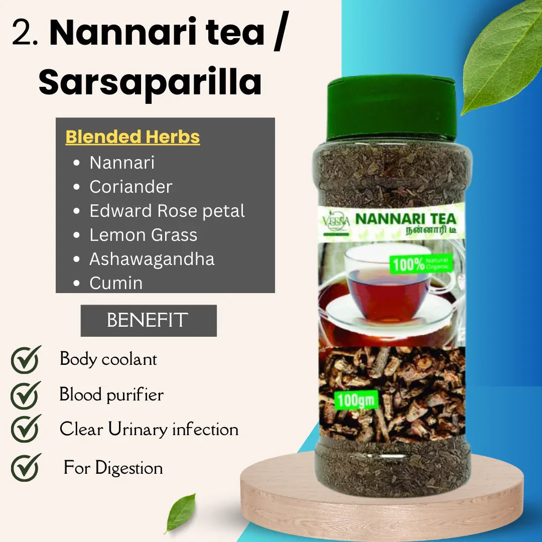 Veena Cool Fresh Tea collections 01 | Combos 3 Products box - 265 gram - Orgoshops