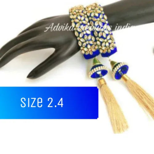 SilkThread Kada Stone Bangle Blue ( 2.4 size ) - Orgoshops