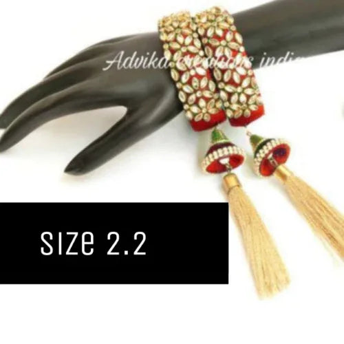 SilkThread Kada Stone Bangle Red ( 2.2 size ) - Orgoshops