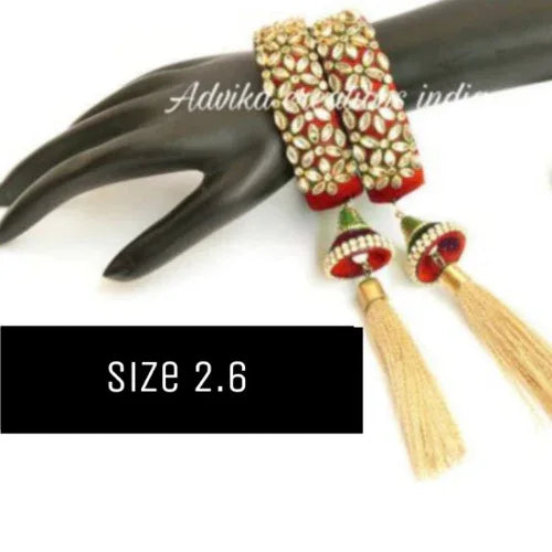 SilkThread Kada Stone Bangle Red ( 2.6 size ) - Orgoshops