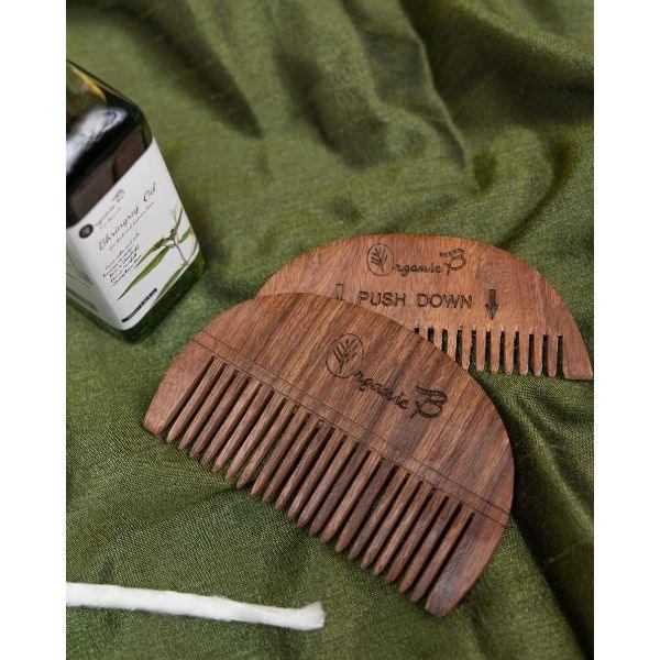 Sheesham Comb With Oil Holes (Wooden Oil Applicator)-300gm - Orgoshops