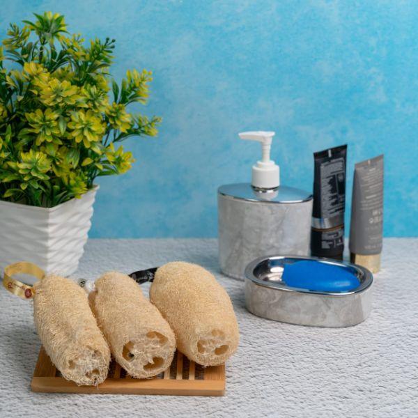 Natural Loofah (Shaped) 3Pcs-300gm - Orgoshops