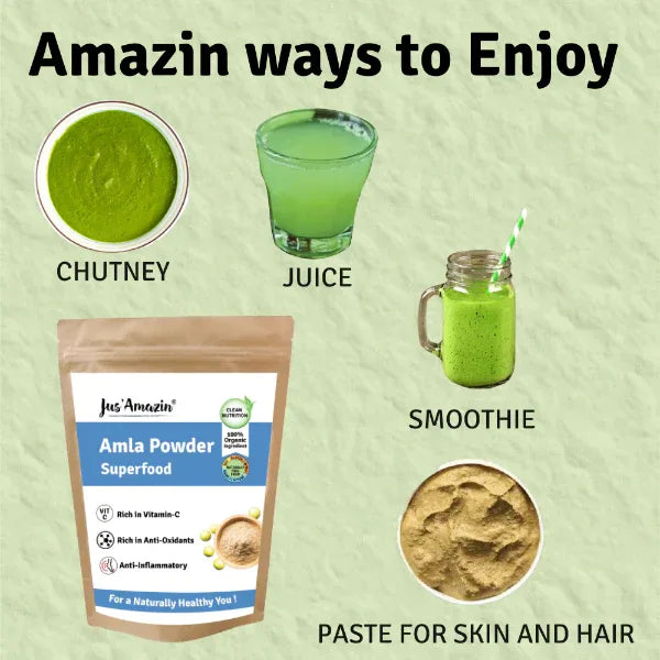 Jus Amazin Organic Amla Powder (250g) | Single Ingredients – 100% Organic Amla Powder - Orgoshops
