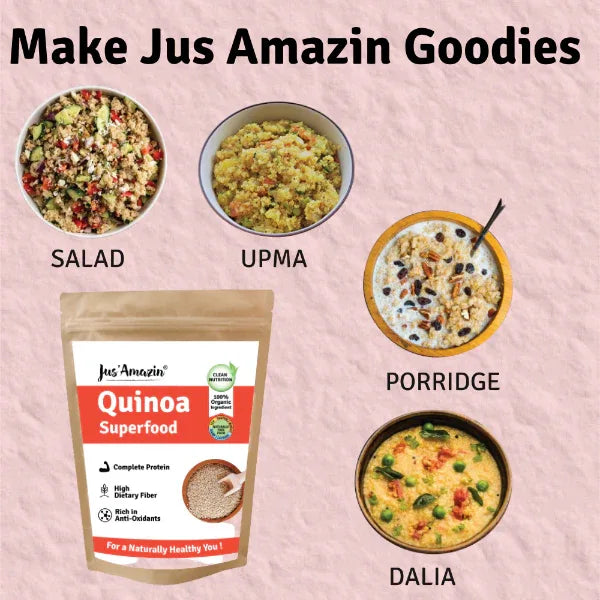 Jus Amazin Organic Quinoa (500g) | Single Ingredient – 100% Organic Quinoa - Orgoshops