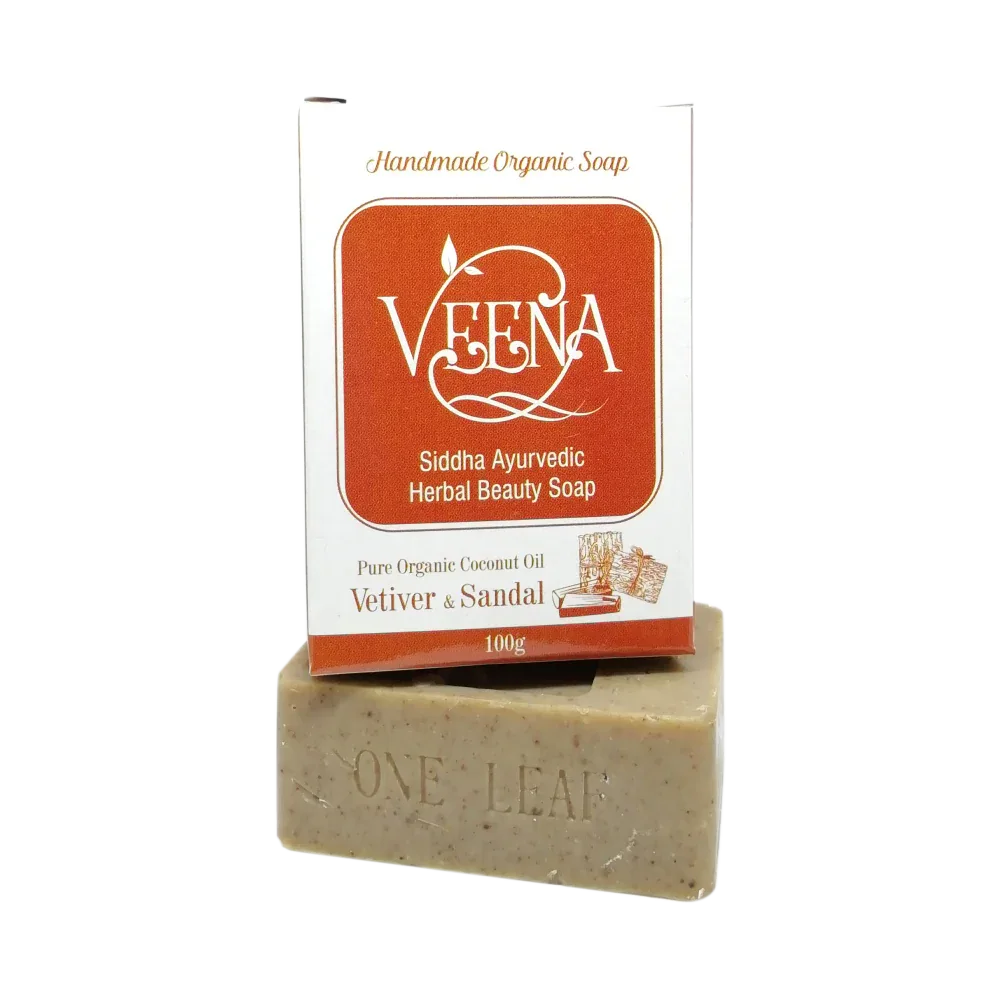 Veena Vetiver and Sandal Natural Soap - 100 g ( Pack of 3 ) - Orgoshops