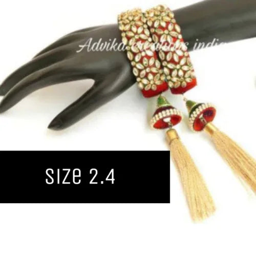 SilkThread Kada Stone Bangle Red ( 2.4 size ) - Orgoshops