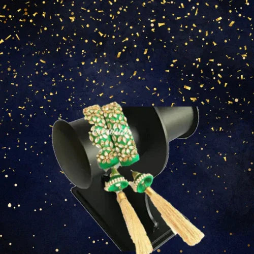 SilkThread Kada Stone Bangle Green ( 2.6 size ) - Orgoshops
