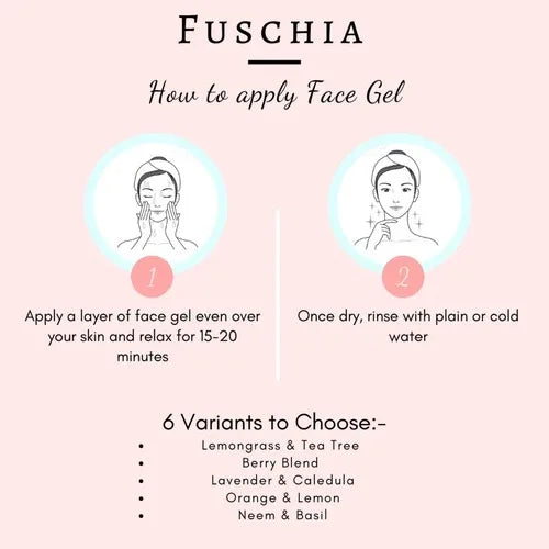 Fuschia Anti Acne Face Gel - Neem & Basil-10g (PACK OF 3) - Orgoshops