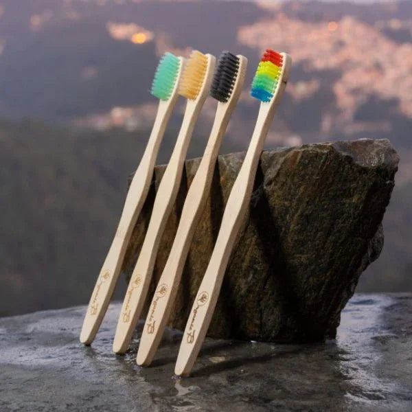 Bamboo Toothbrush Colour Pack ( 4 Pcs)- 300 gm - Orgoshops