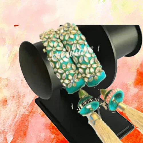 SilkThread Kada Stone Bangle Turquoise ( 2.4 size ) - Orgoshops