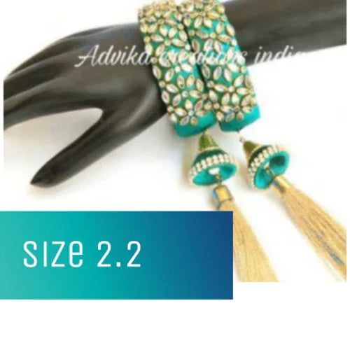 SilkThread Kada Stone Bangle Turquoise ( 2.2 size ) - Orgoshops
