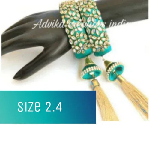 SilkThread Kada Stone Bangle Turquoise ( 2.4 size ) - Orgoshops