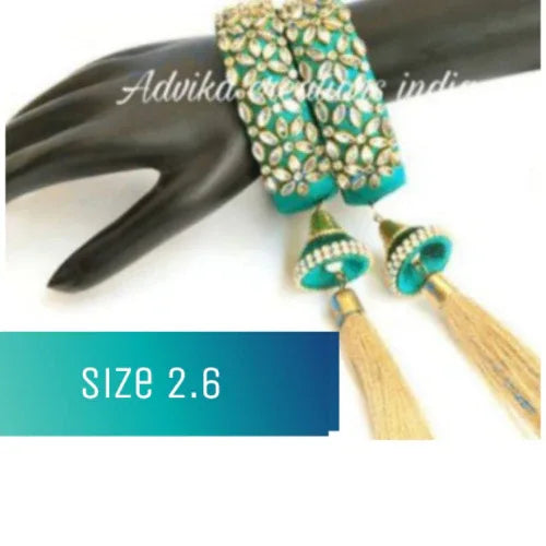 SilkThread Kada Stone Bangle Turquoise ( 2.6 size ) - Orgoshops