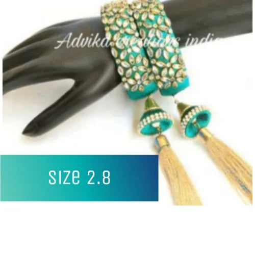 SilkThread Kada Stone Bangle Turquoise ( 2.8 size ) - Orgoshops