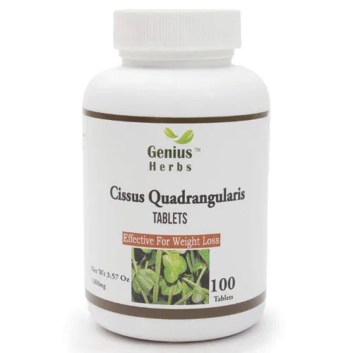 Genius Herbs Cissus Quadrangularis, 100 Tablets (1000mg) - Orgoshops