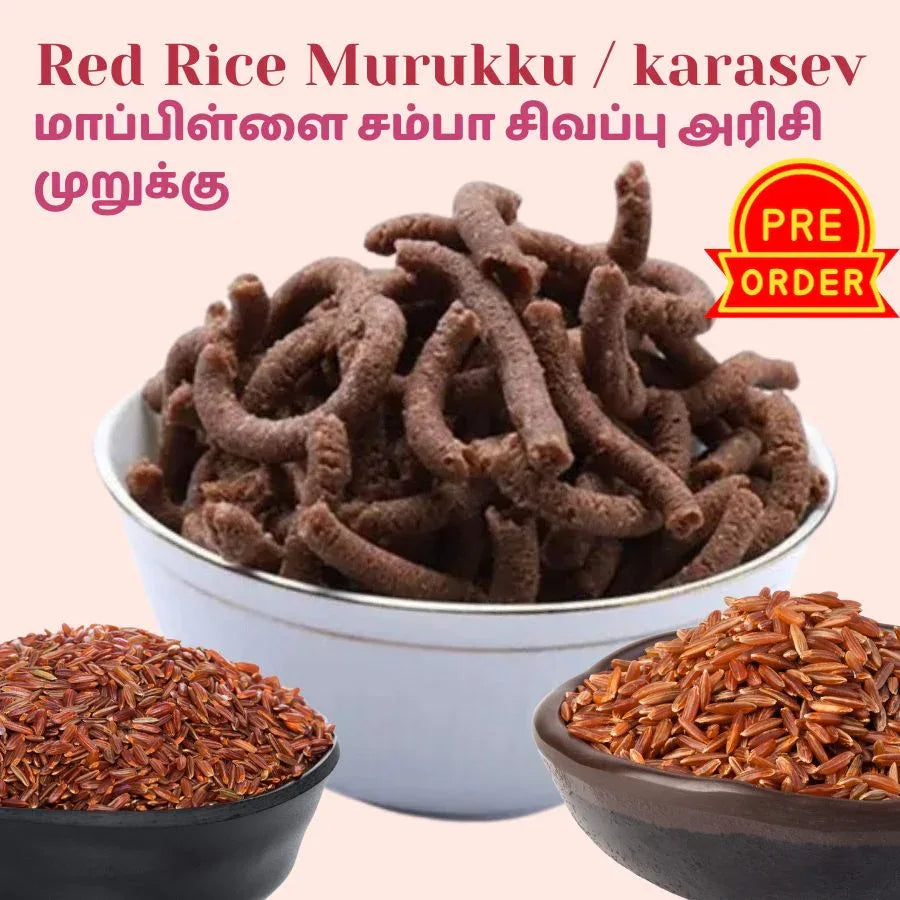 Muppatan Traditional Sivapparisi Murukku / Red Rice Murukku / Murukku - Orgoshops