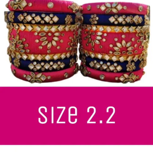 Silk Thread Set Bangles for Bride ( 2.2 size ) - Orgoshops