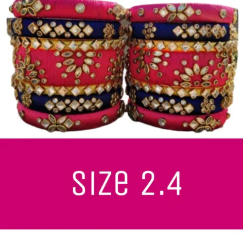 Silk Thread Set Bangles for Bride ( 2.4 size ) - Orgoshops