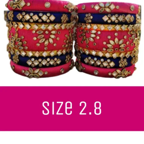 Silk Thread Set Bangles for Bride ( 2.8 size) - Orgoshops