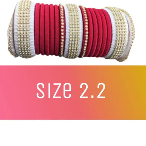 Party wear Bangles for Womens and Girls (2.2 size) Red and White - Orgoshops